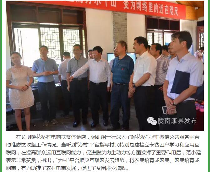 中国经济社会理事会调研组专题调研康县电商精准扶贫工作