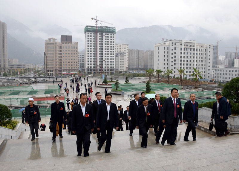 政协陇南市第四届委员会第一次会议委员参观阶州广场