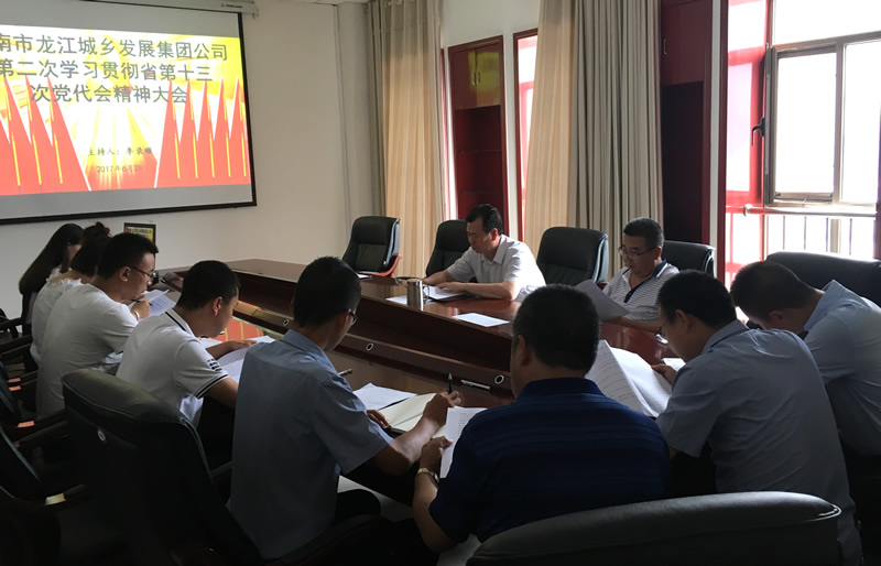 陇南市龙江城乡发展集团公司召开第二次学习贯彻省第十三次党代会精神会议