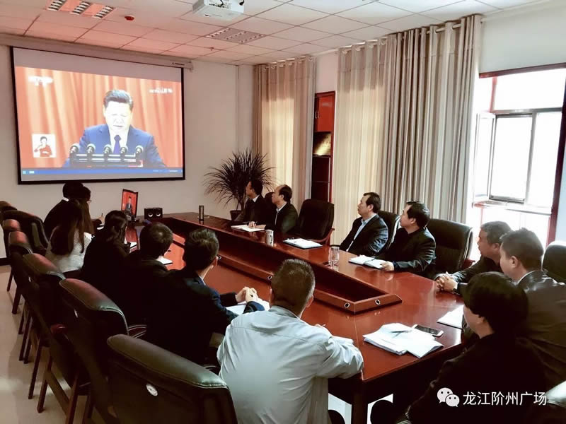 市龙江城乡发展集团公司组织干部职工收看十九大开幕会直播
