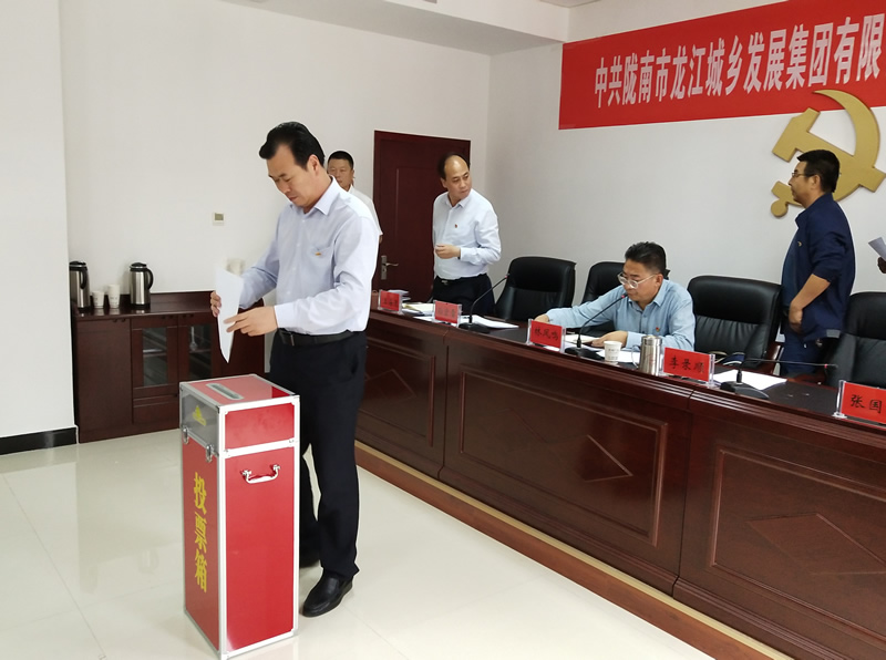 中国共产党陇南市龙江城乡发展集团有限公司委员会第一次党员大会胜利召开